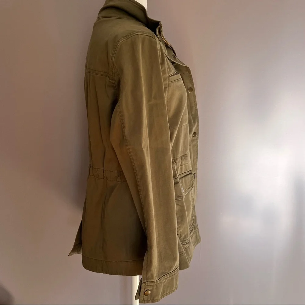 L.L. Bean Classic Utility Jacket Coat Olive Army Green Women's Small Petite - Picture 6 of 13